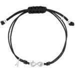 Bransoletka sznurkowa srebrna z Twoją literką 