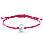 Bransoletka czerwona na sznurku z literką M