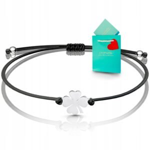 Bransoletka na sznurku koniczynka