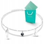 Bransoletka turmalin czarny naturalny literka skrzydło damska srebrna 925