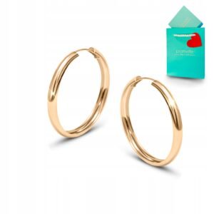 Kolczyki koła rynienki srebrne pozłacane szerokie złote grube k&oacute;łka 925