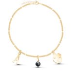 Czarny turmalin bransoletka srebrna damska pozłacana kamień naturalny 925