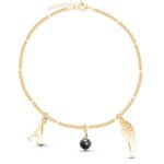 Czarny turmalin bransoletka srebrna damska pozłacana kamień naturalny 925