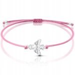 Bransoletka dla dziewczynki aniołek komunia na szczęście prezent srebro 925